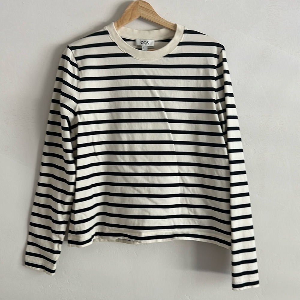 Cos Heavy weight long sleeve stripe shirt